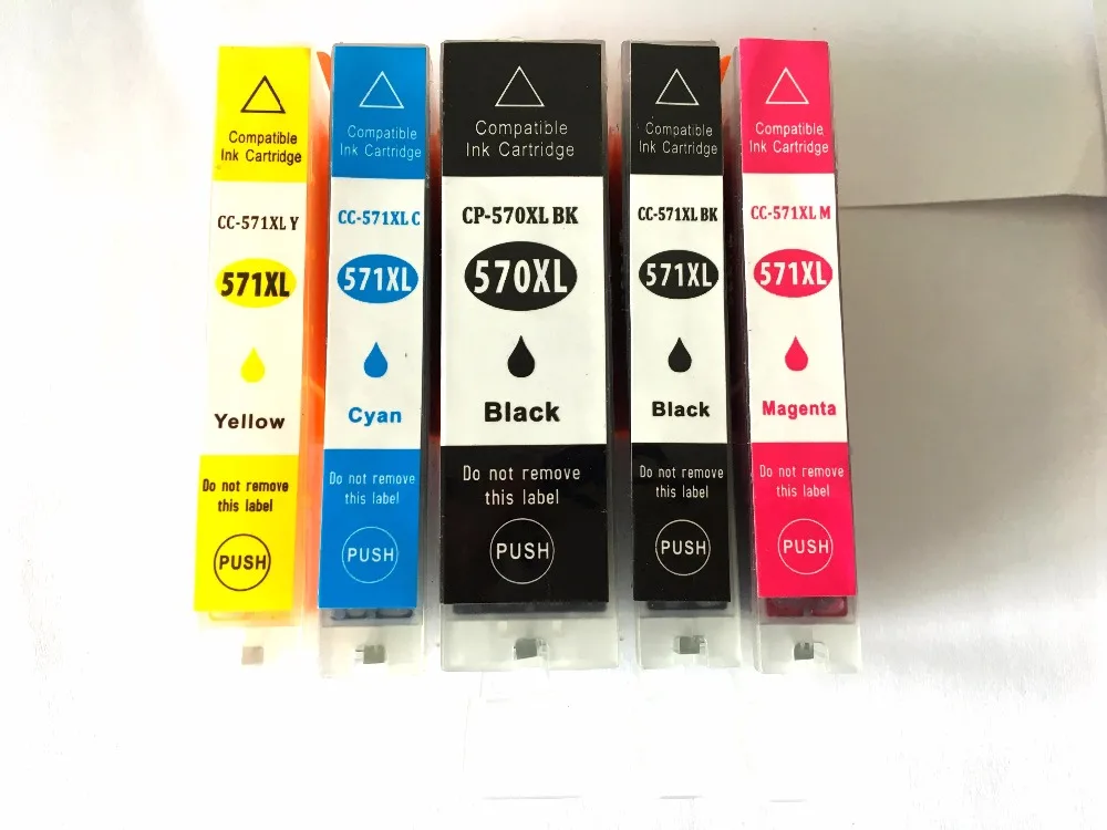 5PCS PGI 570 CLI 571 Compatible Ink Cartridge For Canon MG7750 MG7751 MG7752 MG7753 TS8051