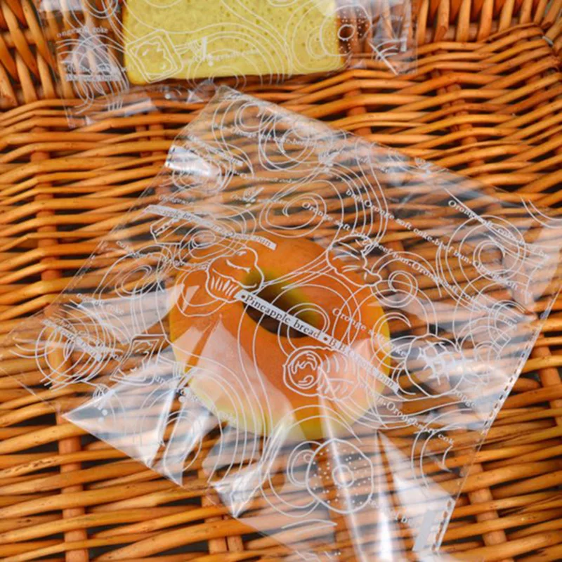

19*22cm 200pcs food grade cake bags cookie bread plastic bags gift packaging bag