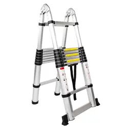 16-шаг двойной суставов Алюминий эластичный лестница сплава телескопическая лестница выдвижной удобные прочные инструменты