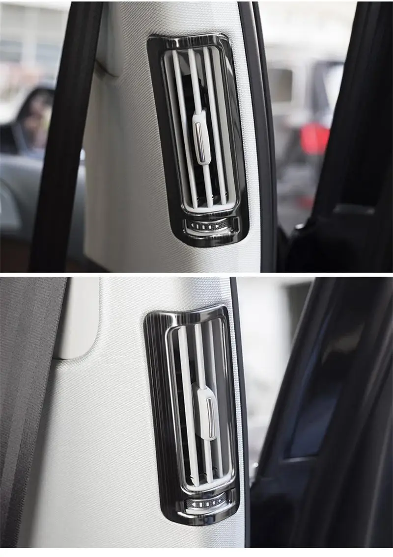 Автомобильный Стайлинг B столб Кондиционер AC блестящие выпускные накладки рамка покрытие стикер для отделки для Audi A6 C6 C7 2009- авто аксессуары