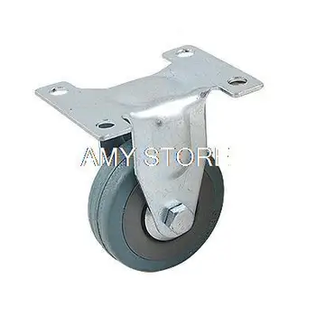 

2" 50mm Dia 50x17mm Wheel Metal Flat Plate Fixed Type Rigid Caster Wheel Gray