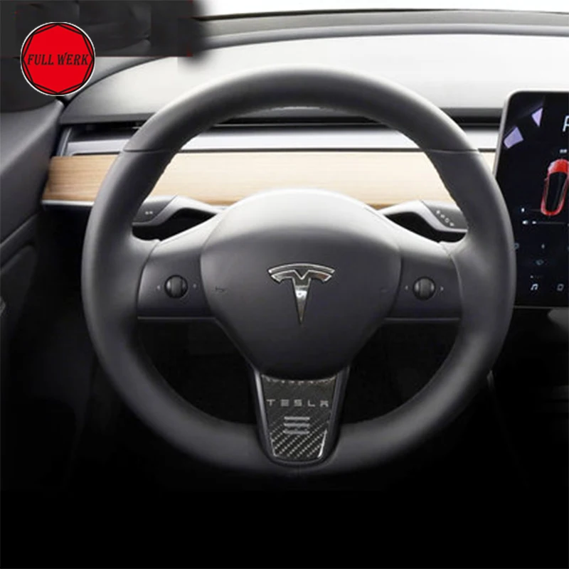 Тюнинг автомобиля наклейка на руль защитная крышка специально для Tesla Model 3