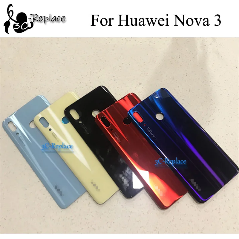 6," для huawei Nova 3 PAR-AL00 PAR-LX9 PAR-L29 PAR-L11 PAR-LX1 задняя Батарея крышка дверца батарейного Корпус чехол сзади Стекло запчасти