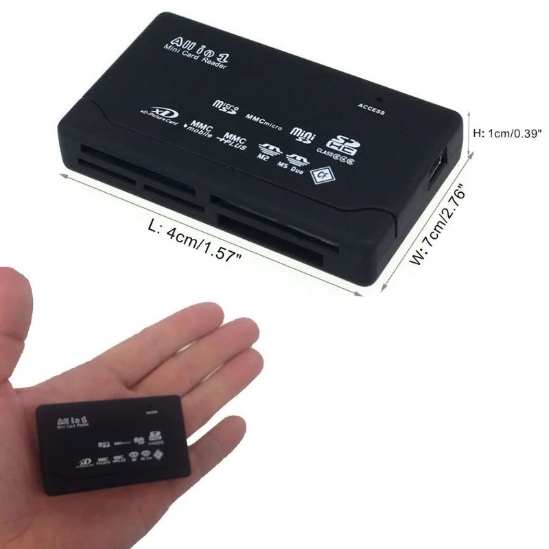 All In One Card Reader USB 2.0 480Mbps Compact Flash SD Ultra CF MD T-Flash Memory Cards Reader Laptop Accessories