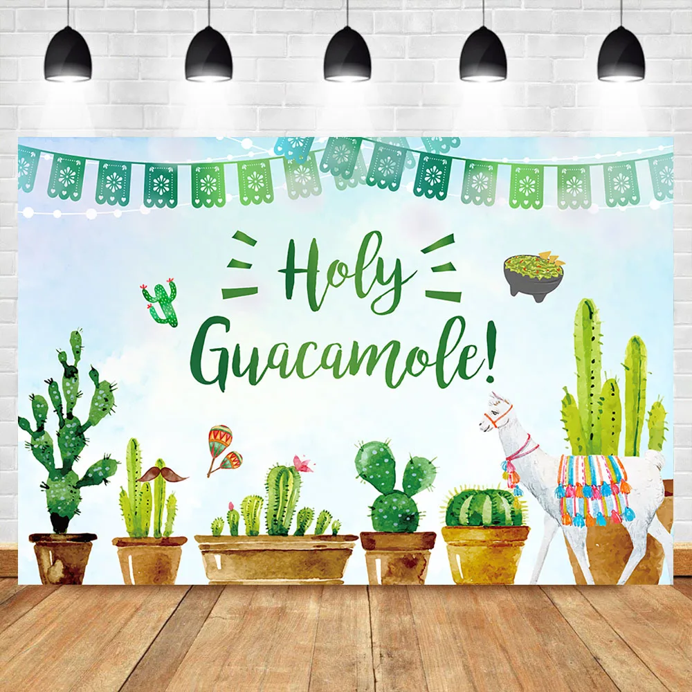 

NeoBack Mexico Fiesta Backdrop Holy Guacamole Party Photography Background Fiesta Theme Birthday Party Decoration Banner