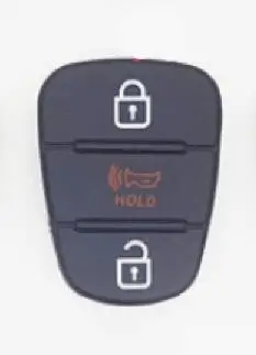 3 кнопки резиновый кнопочный коврик для hyundai I30 IX35 Solaris Accent Elantra Sportage Kia K2 K5 Рио Verna - Цвет: RED HOLD PAD