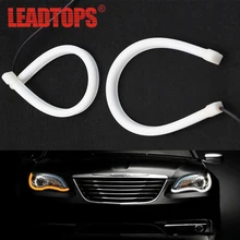 1pcs 45cm Universal Flexible DRL Dual Color Car LED Daytime Running Light With Turning Singnal light For Hond/VOLVO/BMW/JEEP