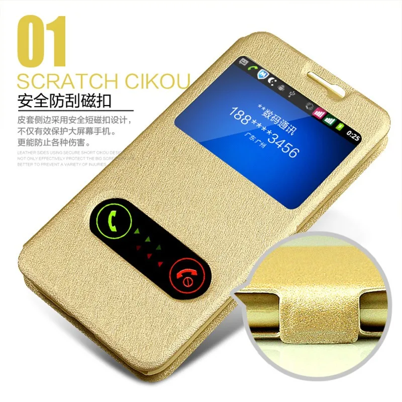 High Quality New Silk Pattern Flip Leather Dual View Window Cover Case For Meilan 2 3 5 6 5s 5C A5 Note Stand Phone Bags | Мобильные
