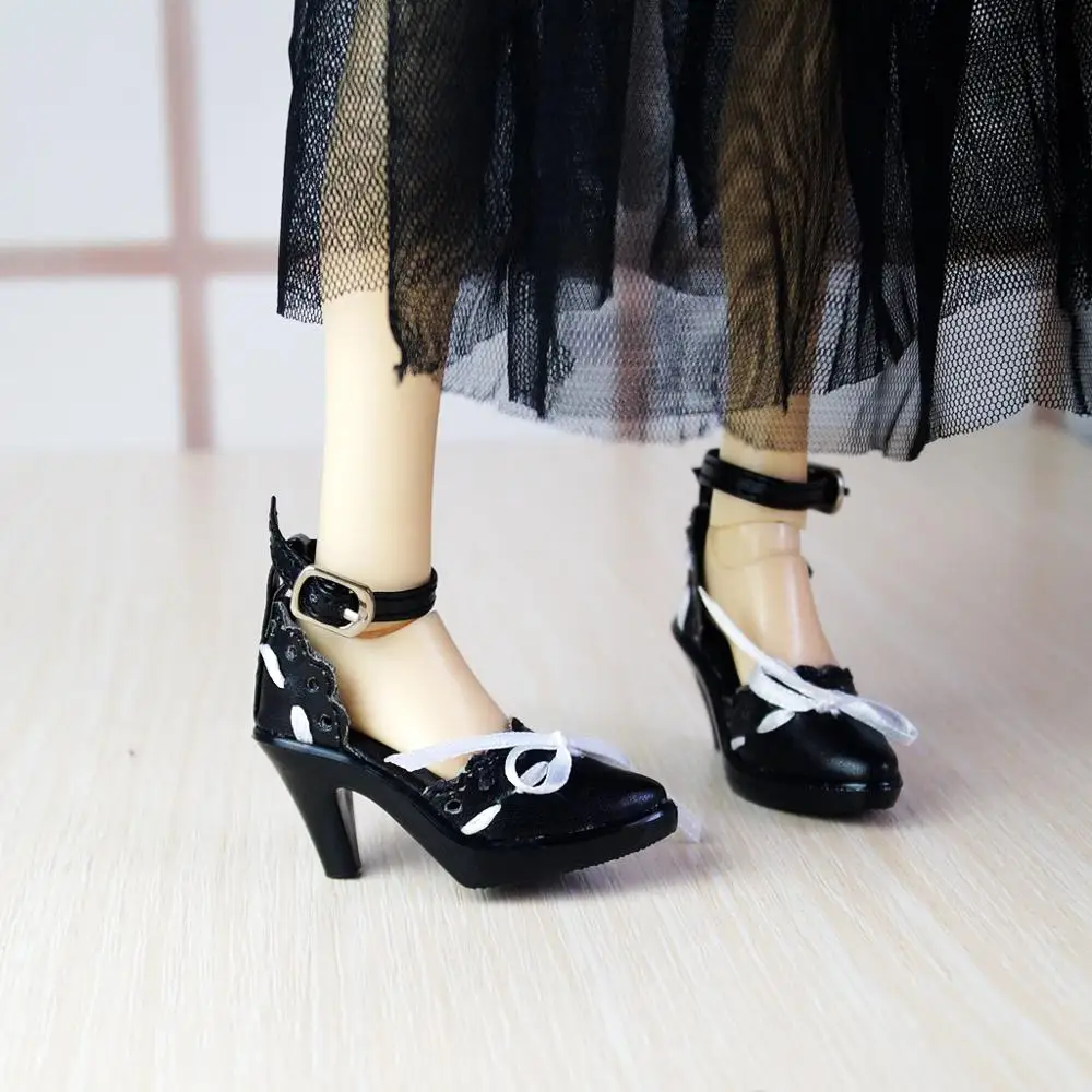 Черные туфли из синтетической кожи на высоком каблуке для 1/4 17 &quotBJD MSD VOLKS AOD AS MK DOLL