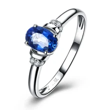 0,5 карата кольцо из натурального сапфира GVBORI 18 K Белое Золото Обручальное кольцо синий драгоценный камень ювелирные изделия День Святого Валентина обручальное кольцо