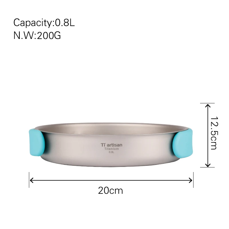 Набор кастрюль Tiartisan из чистого титана, складной портативный горшок для приготовления пищи и многофункциональная походная посуда Ta8501Ti - Цвет: 0.8L pan