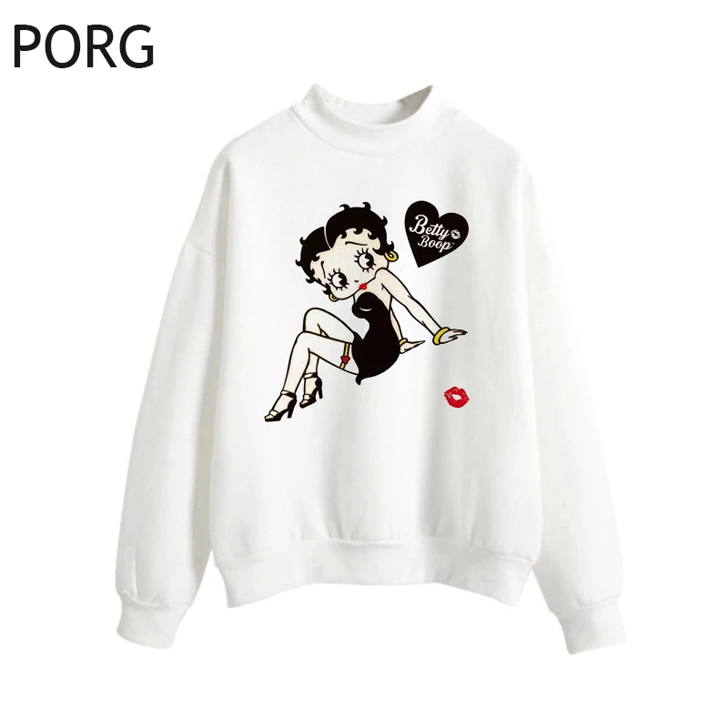 Betty Boop Cartoon Cos Marilyn Monroe Hoodies Women Harajuku Sweatshirt Print Casual Vintage Streetwear Aesthetic Kawaii Hoodie