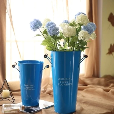 牧歌的なレトロ金属花瓶 錬鉄製の花バケツ 花屋装飾 フラワーショップの装飾 フラワーアレンジメント Metal Vase Retro Vasesflower Vase Metal Vases Aliexpress