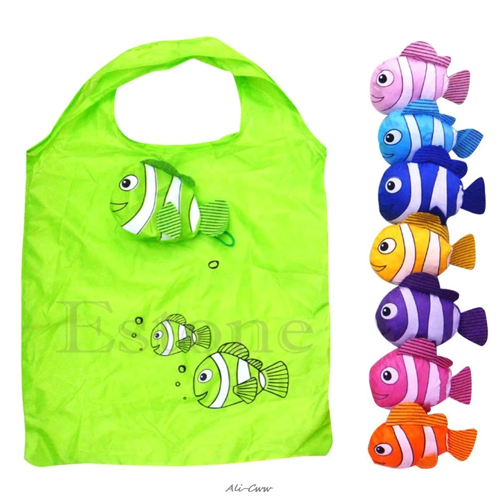 Hot Fashion Little Fish Reusable Folding Shoppping Bag Travel Grocery Bags Tote | Дом и сад