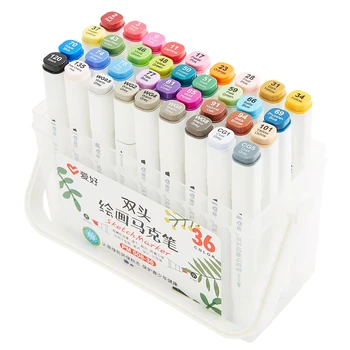

Dual-side touch writing 12/18/24/36 Color Art Marker pens Set for Sketch Drawing Manga Animation Alcohol Based Brush A6556