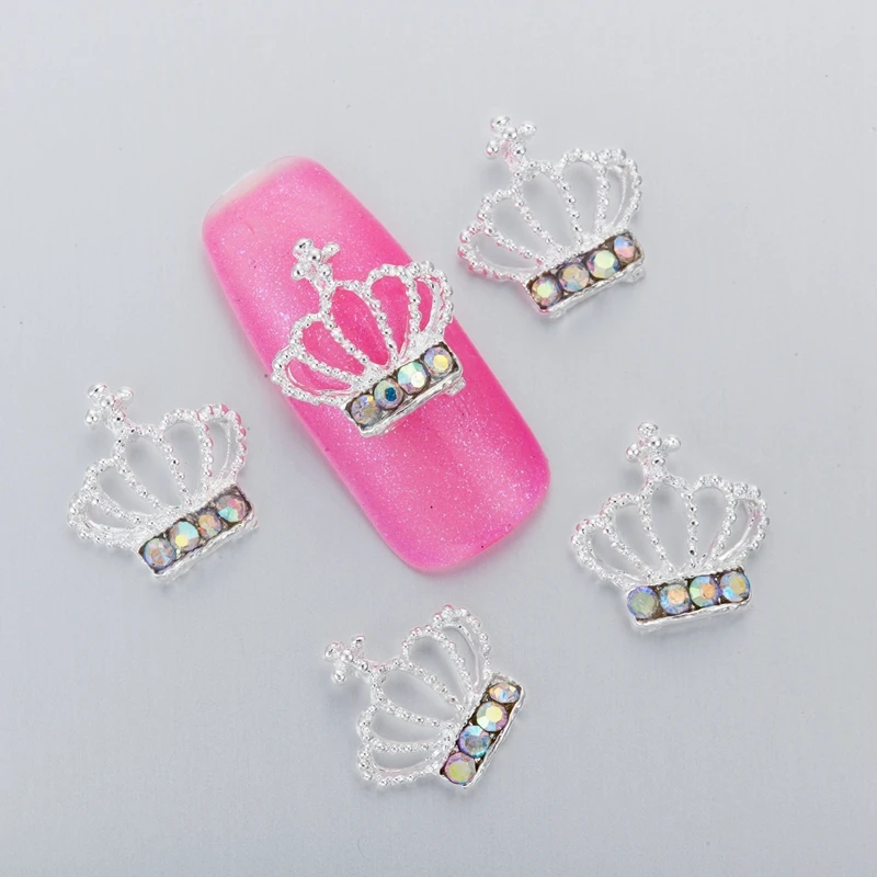 10 шт 3D украшения для дизайна ногтей металлические блестящие короны Стразы для ногтей амулеты бриллианты для маникюра Декор