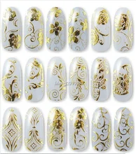 Fashion 108PCS High Quality Gold 3D Nail Art Stickers Decals For Nail Tips Decoration Tool Hot