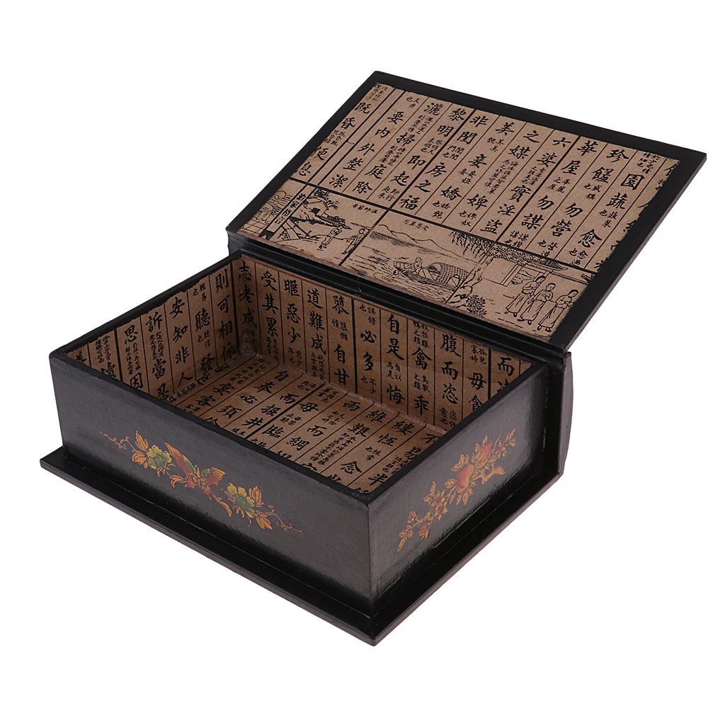 Antique Wooden Handmade Vintage Flower Bird Pattern Organizer Case Box for Jewelry Treasure Storage Holder