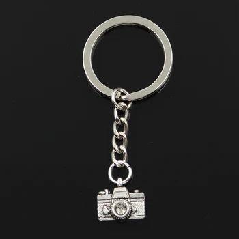 

Fashion 30mm Key Ring Metal Key Chain Keychain Jewelry Antique Bronze Silver Color Plated Camera 15x14mm Pendant