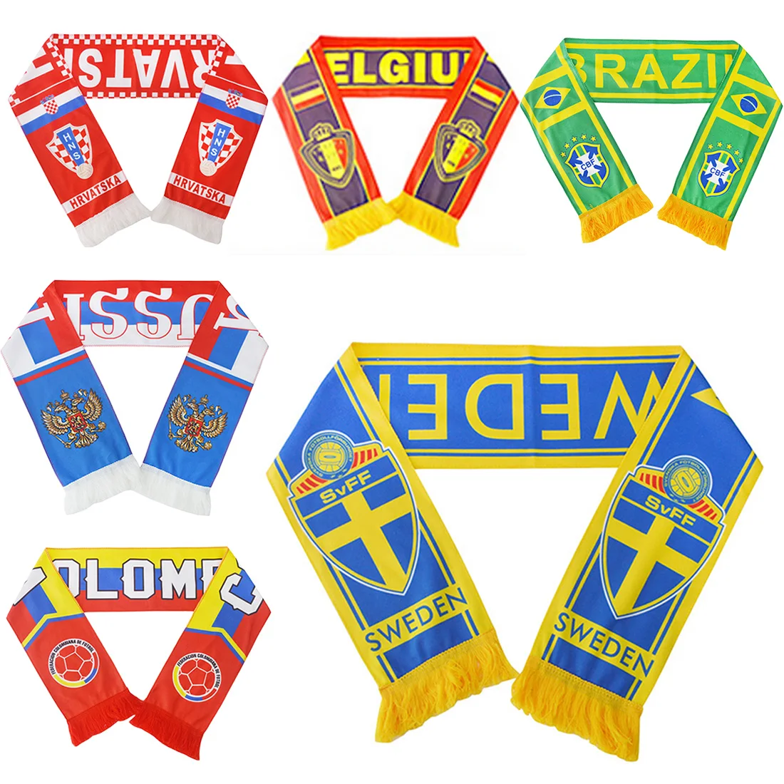 Alta calidad bufanda de fútbol balón de fútbol bufanda 12 equipos bandera voetbal Cheerleaders balones de futbol bufanda