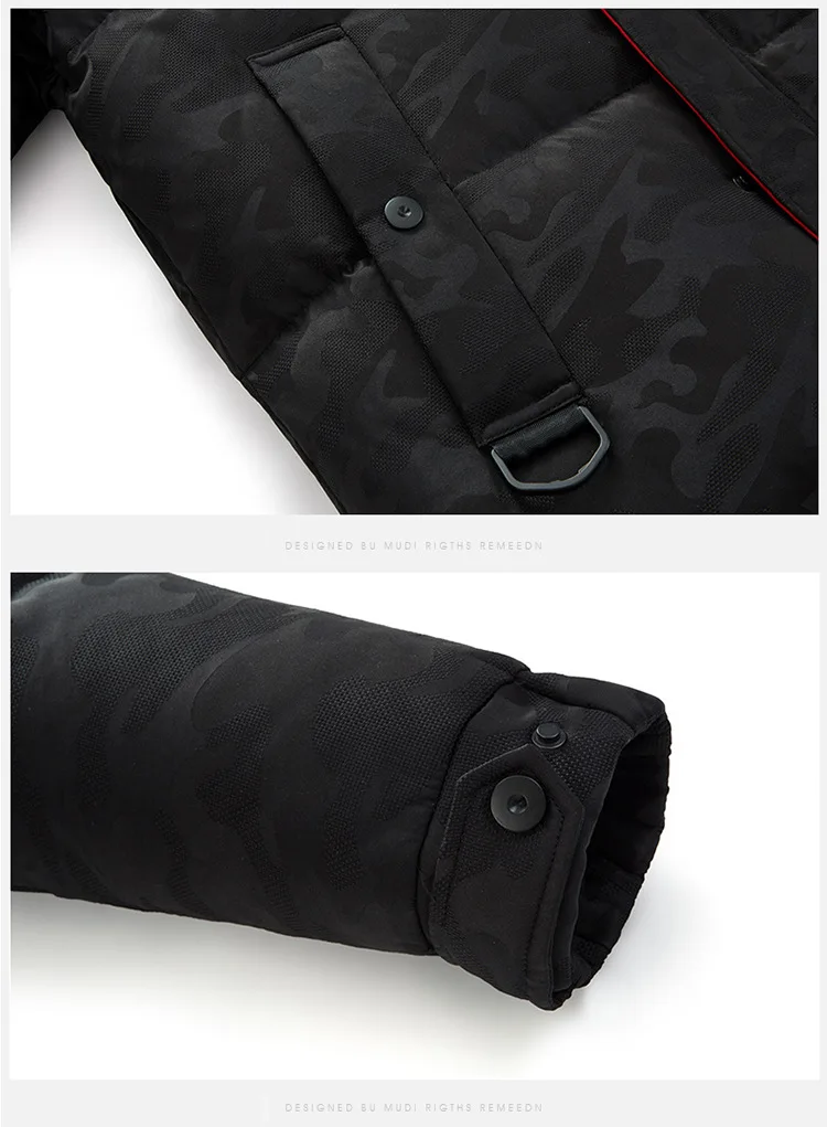 New Arrival In 2019 Men's Thick Winter Down Jacket Camouflage Fashion Long High Quality Hooded Warm Jacket Red Black long puffa coat