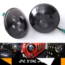 Большая Акция " круглые 75 Вт 12 в dc светодиодные фары для вождения фары Рабочая лампа для jeep wrangler jimmy defender