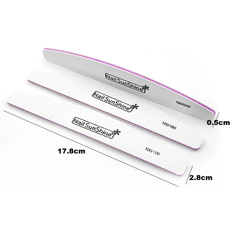 Lixa de Unhas Bloco de Buffer do Bloco Lixa de Banana Unhas Sunshine Lixa Grossa Lima Unghie Arquivos Emery Maquiagem Branco 100 - 180 240 Ferramenta 50x 6 High Quality Beleza e saúde