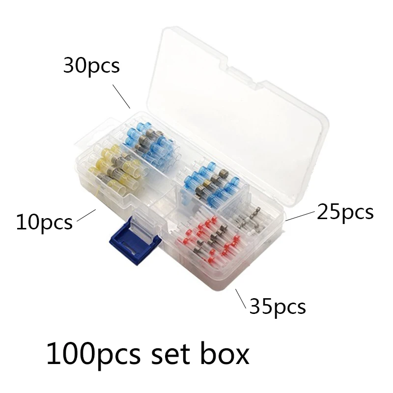 Водостойкие термоусадочный припой рукав провода инструменты для наращивания волос 100 шт. уплотнение Термоусадочные Приклад обжимной