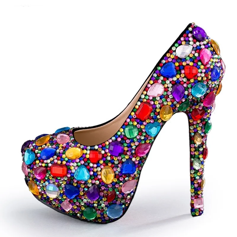 embellished platform heels