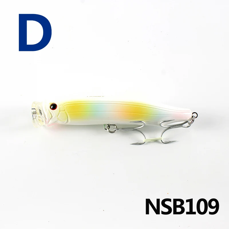 NOEBY 1 шт. рыболовная приманка 150 мм/54,5 г верхняя вода жесткая приманка поппер Лазерная наживка VMC кренкбейт блесна для рыбалки сильный соблазн - Цвет: NSB109-D