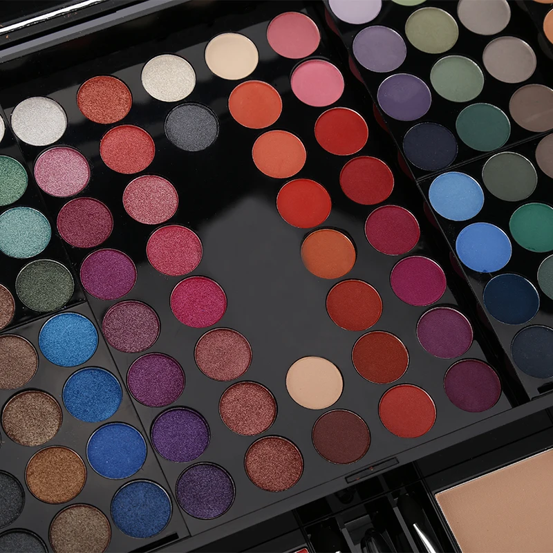 Paleta de Cores Eyeshadow + Prower + Corar Caixa de Maquiagem com Escovas de Cosméticos Professional Maquiagem Matte Shimmer Sobrancelha 190 & 5 Professional 190 Paleta de Cores Maquiagem Matte