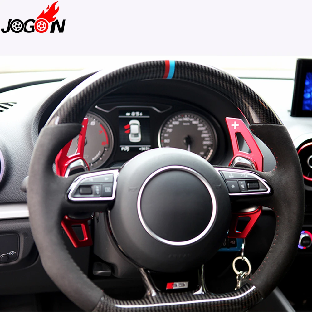 

Car Metal Steering Wheel Paddle For Audi A5 S3 S5 S6 SQ5 RS3 RS6 RS7 2016 2017 Extension Shifter Sportback Silver & Red