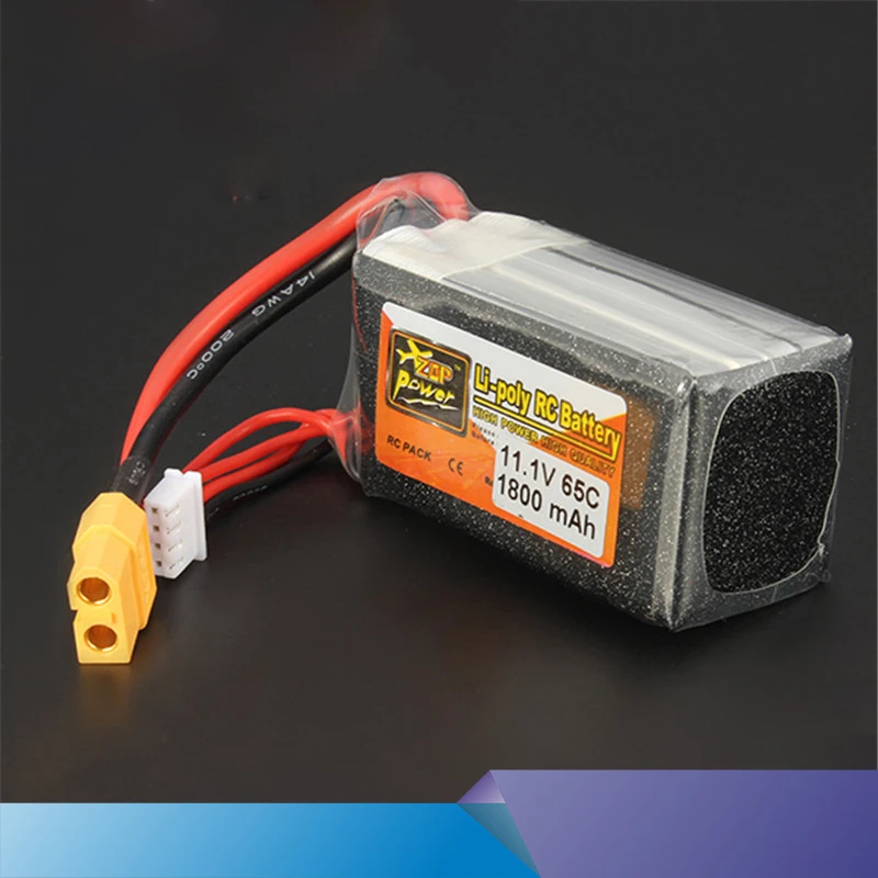 

ZOP Power 2PCS High Quality Rechargeable Lipo Battery 11.1V 1800mAh 65C 3S Lipo Battery XT60 T Plug For RC Model