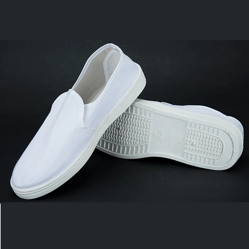 1 пара Антистатическая обувь для полотенец без пыли белая парусиновая ПВХ обувь для полотенец Удобная низкая мягкая подошва статическая обувь