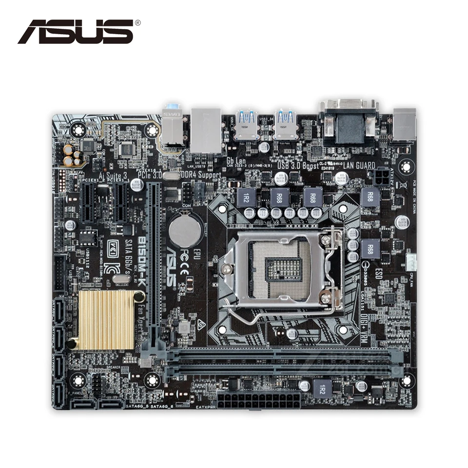 Asus B150M-K Desktop Motherboard B150 Socket LGA 1151 i7 i5 i3 DDR4 32G SATA3 Micro-ATX Asus B150M-K Desktop Motherboard B150 Socket LGA 1151 i7 i5 i3 DDR4 32G SATA3 Micro-ATX