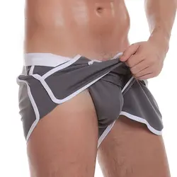 Сексуальные мужчины плюс размер U выпуклый мешочек повседневные шорты карман g-стринги ремни внутри шорты быстросохнущие гей одежда FX14