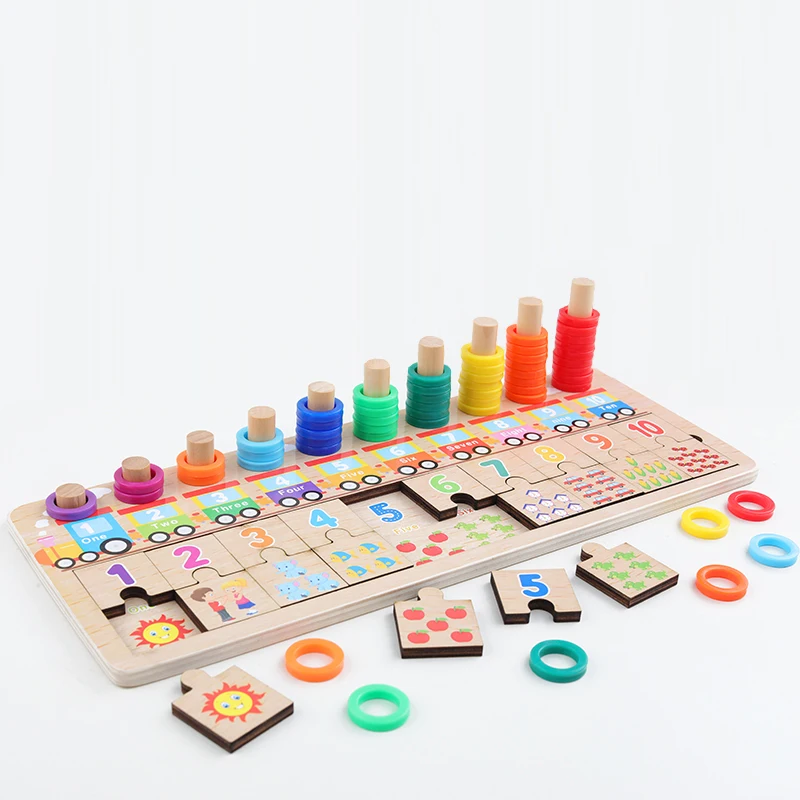 Детские деревянные игрушки Монтессори подсчет цифрового познания матч головоломки Развивающие игрушки деревянная головоломка игра игрушки для детей