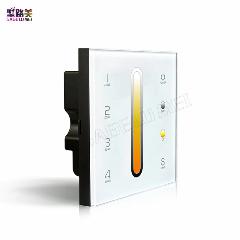 

High quality LTECH DX6 Touch Led Color temperature Panel Controller AC100V-240V Led DMX512 2.4G RF 4zones control Panel Dimmer