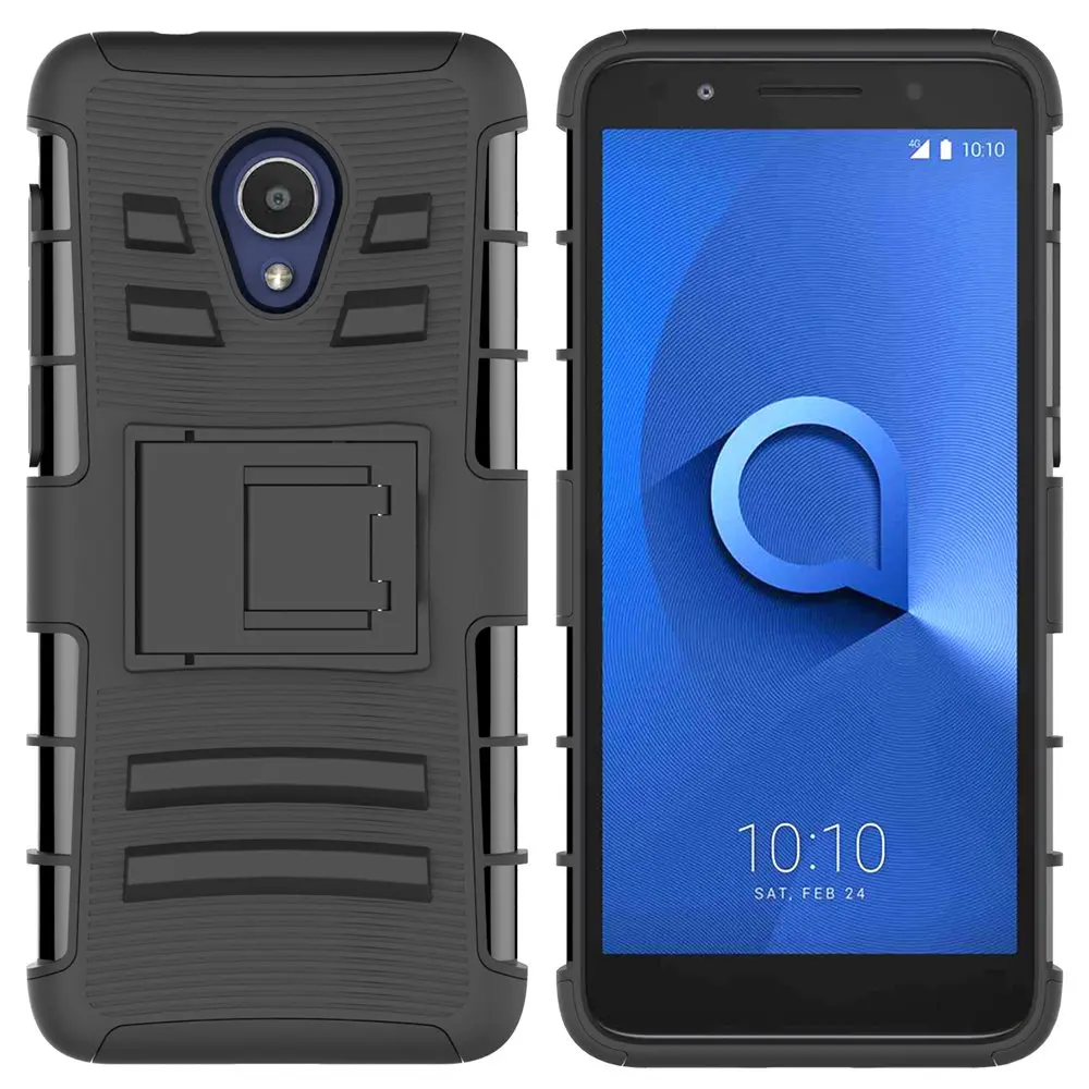 

Holster Case Belt Clip Rubberized Grip Slim Fit Protective Cover Kickstand Combo Shell Holder For Alcatel 1X Evolve