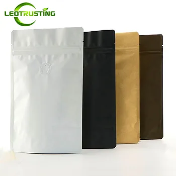 

Leotrusting 25pcs 1/4 pound~2 pound Color Aluminum Foil Coffee Valve Zip Lock Bag Stand-up Thick Foil Coffee Beans Packaging Bag