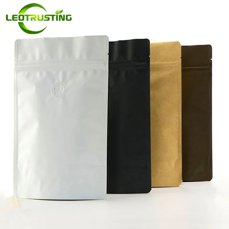 

Leotrusting 25pcs 1/4 pound~2 pound Color Aluminum Foil Coffee Valve Ziplock Bag Stand-up Thick Foil Coffee Beans Packaging Bag