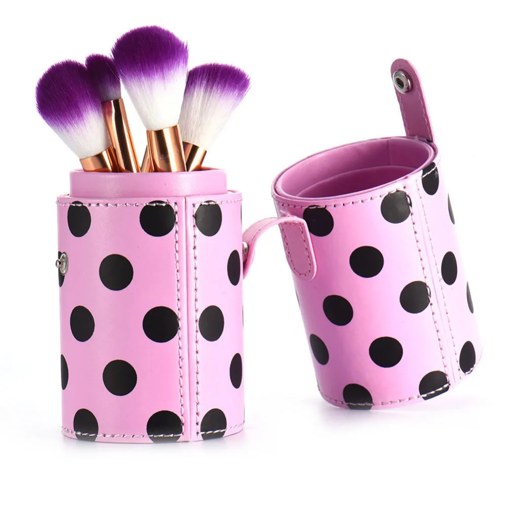 Buy New Arrival PU Leather Cosmetic Brushes Holder Case Portable Storage Makeup