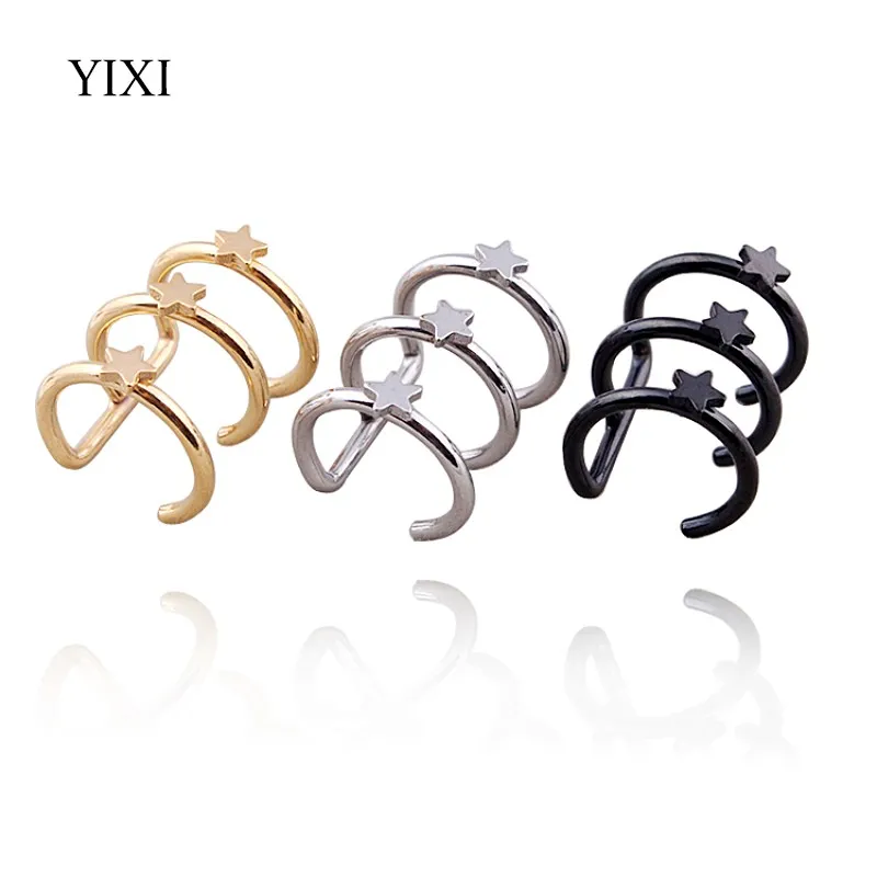 YIXI Star Fashion Women Earrings Cuff Ear Bone Earring Titanium Earcuff