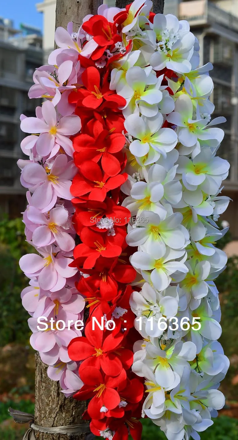 3pcs/pack Artificial Hawaiian Frangipani Flower Leis Wedding Garland 3 colors available Free