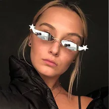 YUMOMO брендовые дизайнерские маленькие солнцезащитные очки "кошачий глаз" для мужчин и женщин, бескаркасные, Звездные, персональные, модные, оттенки, UV400, винтажные очки