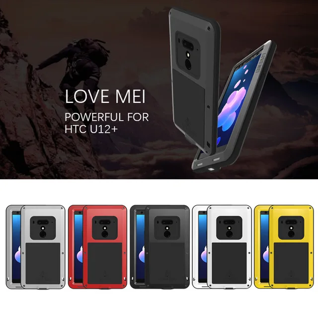 Gorilla Glass) мощный металлический водонепроницаемый чехол LOVE MEI для HTC U12 Plus +