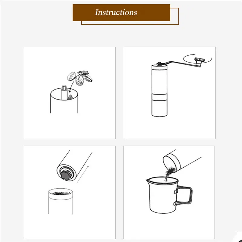 Топ кухонные инструменты нержавеющая сталь серебро Кофемолки Мини ручной работы бобовая кофейная специя измельчители мельница