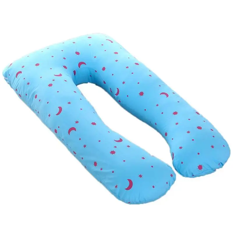 Подушка для сна для беременных женщин с милым принтом u-образные подушки для беременных, многофункциональные боковые шпалы для беременных - Цвет: Тёмно-синий