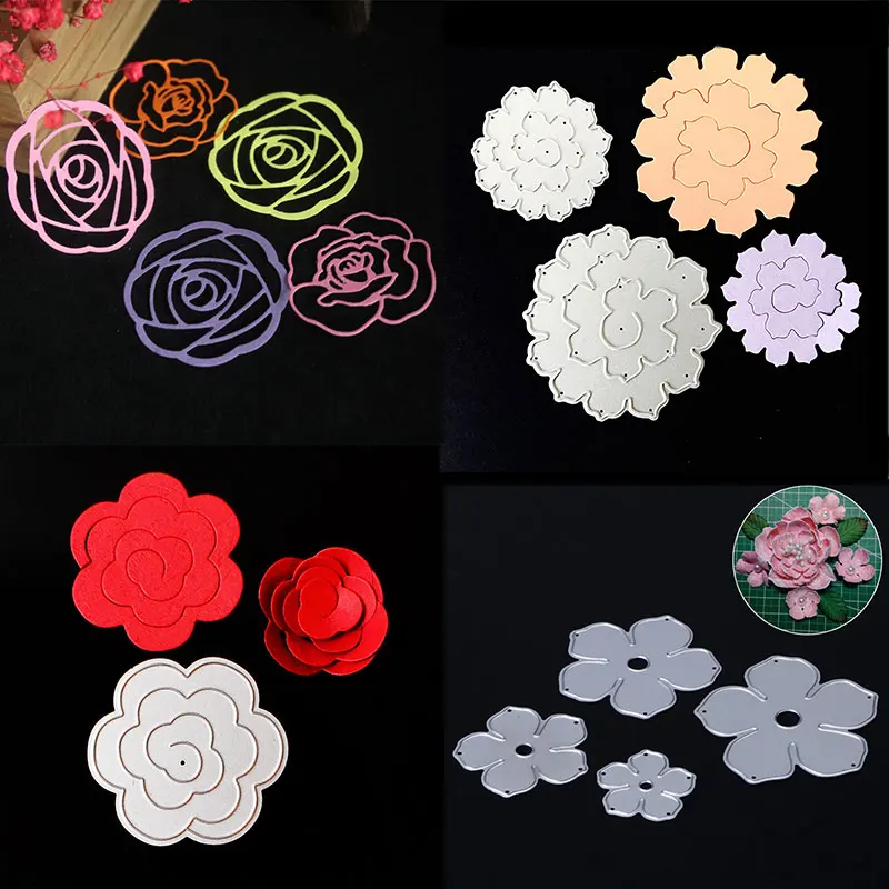 

3D Rose Flower Metal Cutting Dies Stencils for Scrapbooking New 2019 Wedding Card Album Making Craft Stamps Dies Template Folder