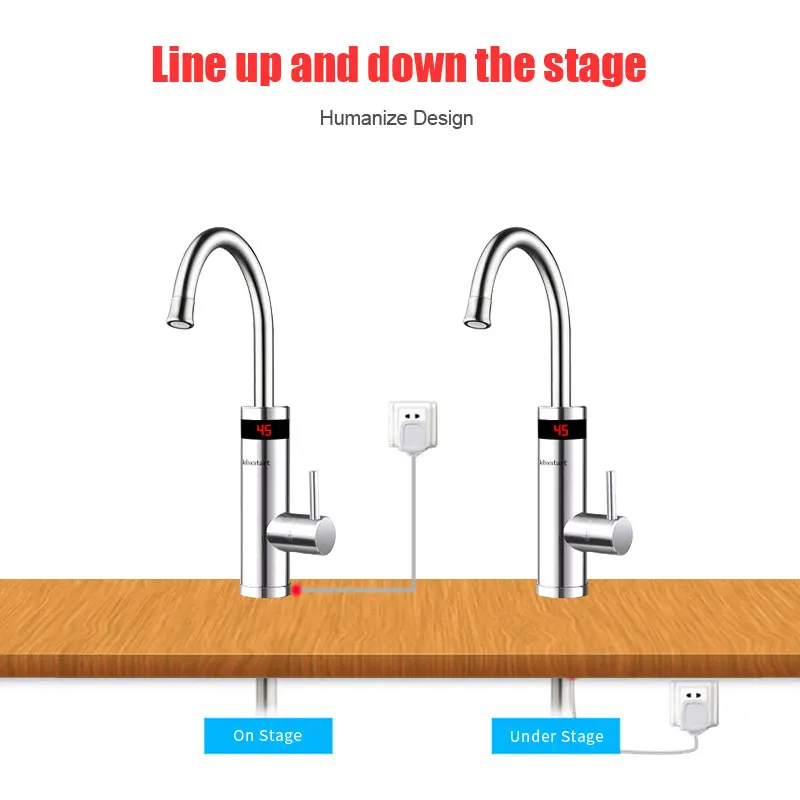 Kbxstart кухонный Электрический Мгновенный водонагреватель кран из нержавеющей стали Robinet Chauffe Eau Led кран Grifo Электрический Calentador 220 В